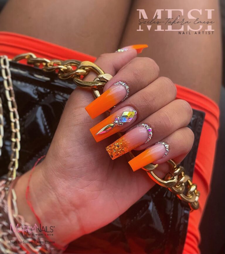 25 pretty orange nails